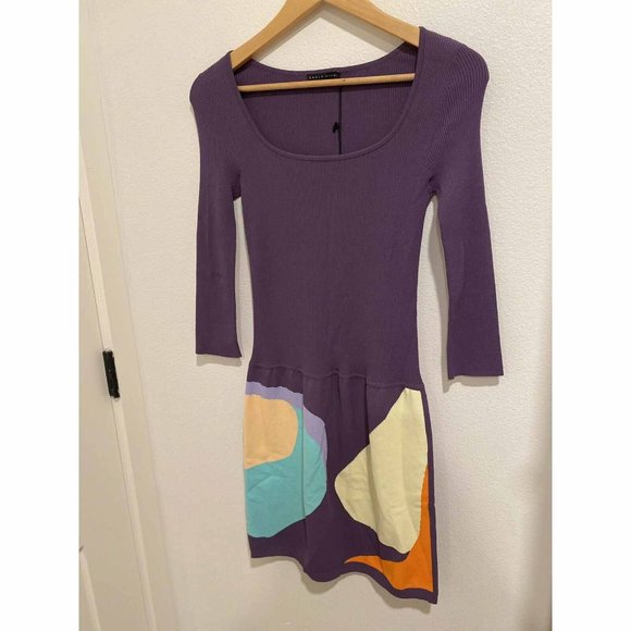 Paula Hian Audrey Long Sleeve Knit Abstract Dress Size XSmall - Picture 5 of 7